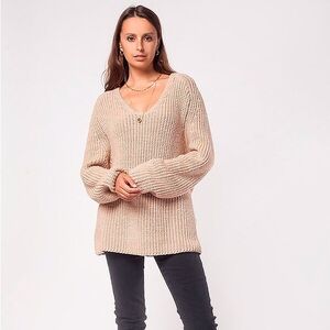 a new day Women's Beige V-Neck Sweater